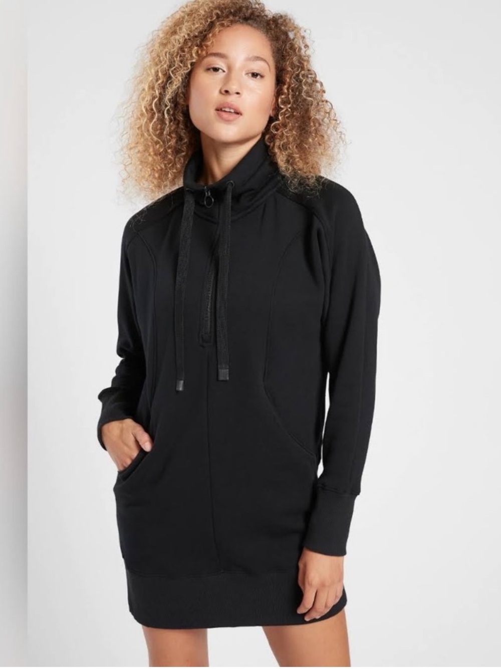 Athleta Cozy Karma black dress size large